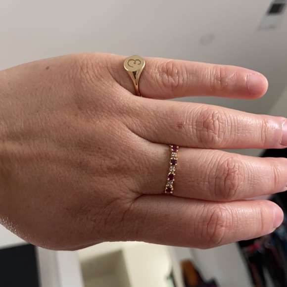 Ruby and diamond band 14k, size 8 - Picture 5 of 5